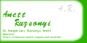 anett ruzsonyi business card